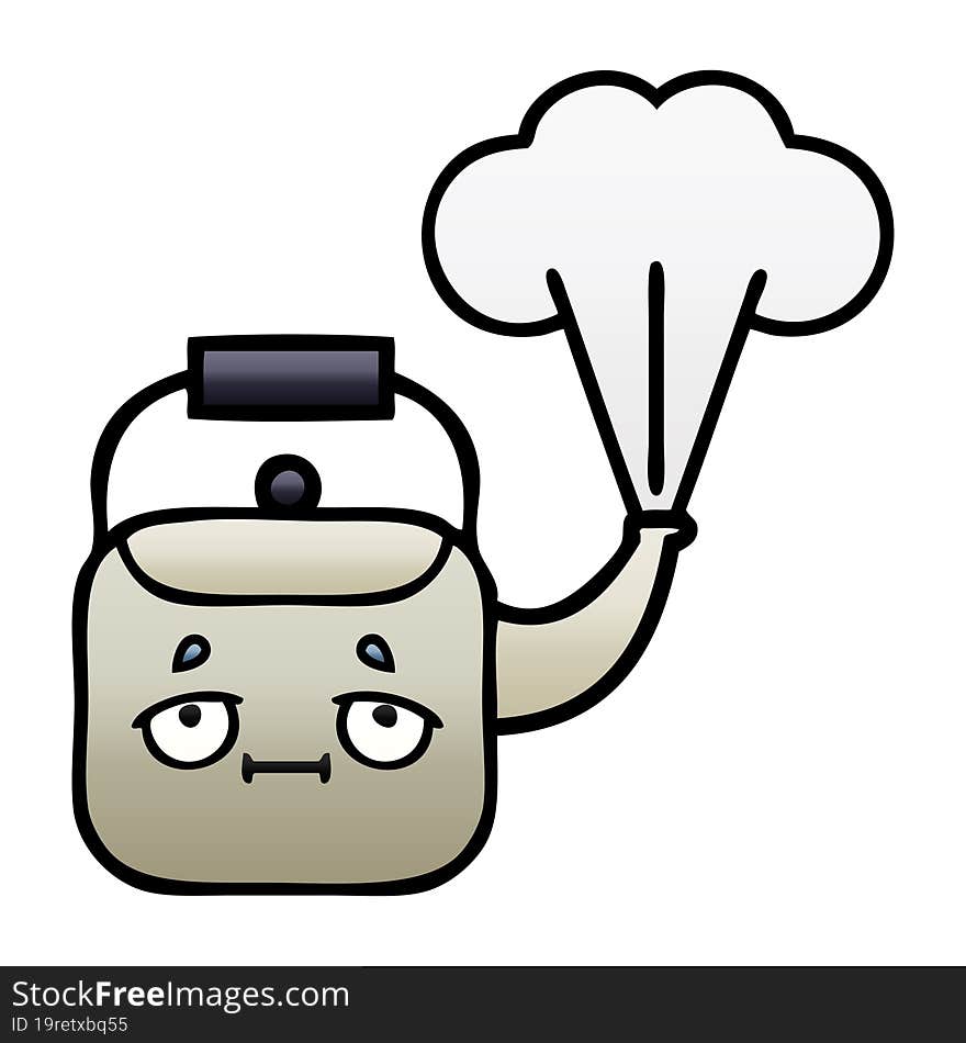 Gradient Shaded Cartoon Steaming Kettle