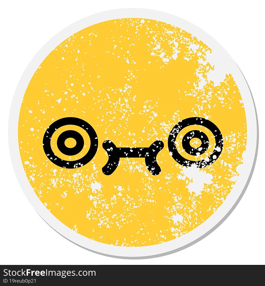 Entranced Cute Face Circular Sticker