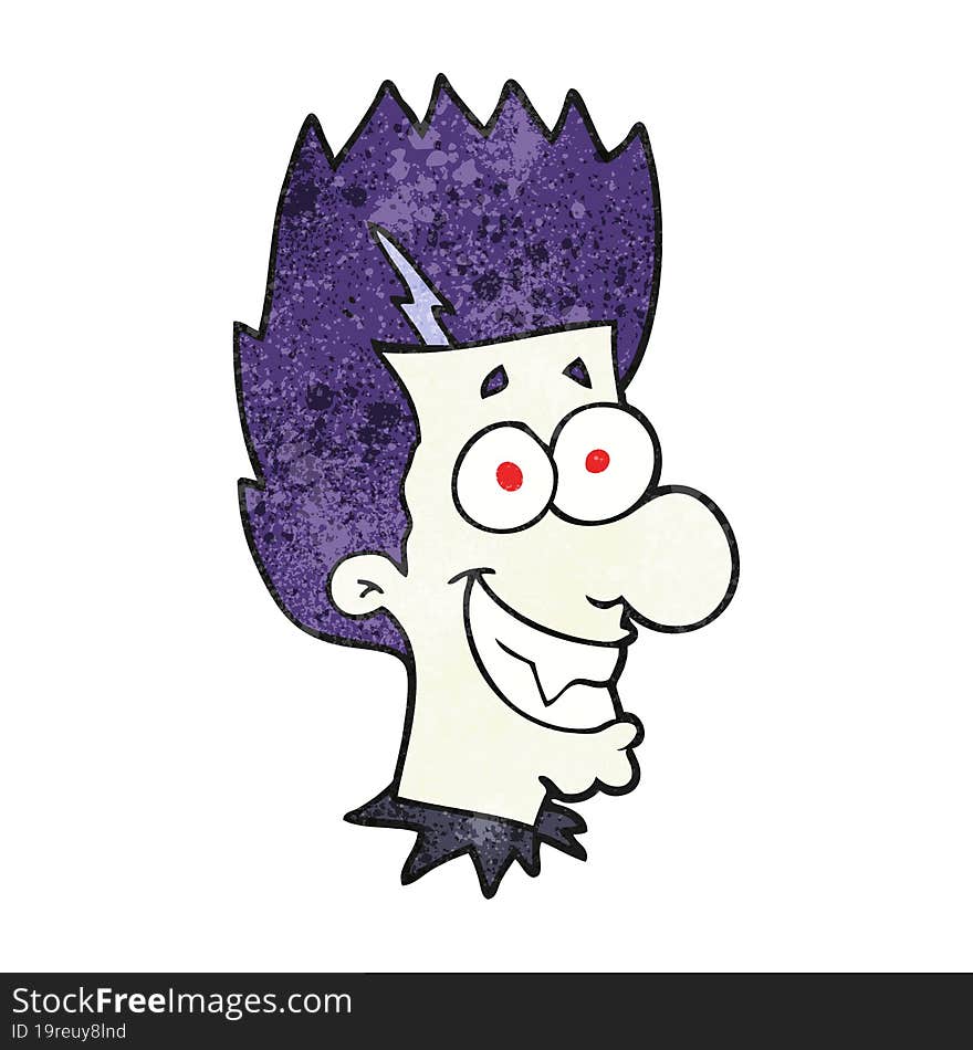 textured cartoon grinning vampire