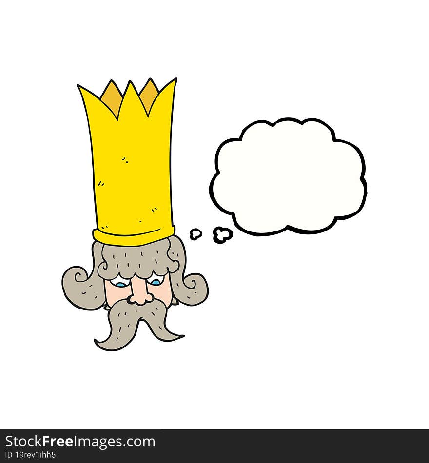 thought bubble cartoon king with huge crown