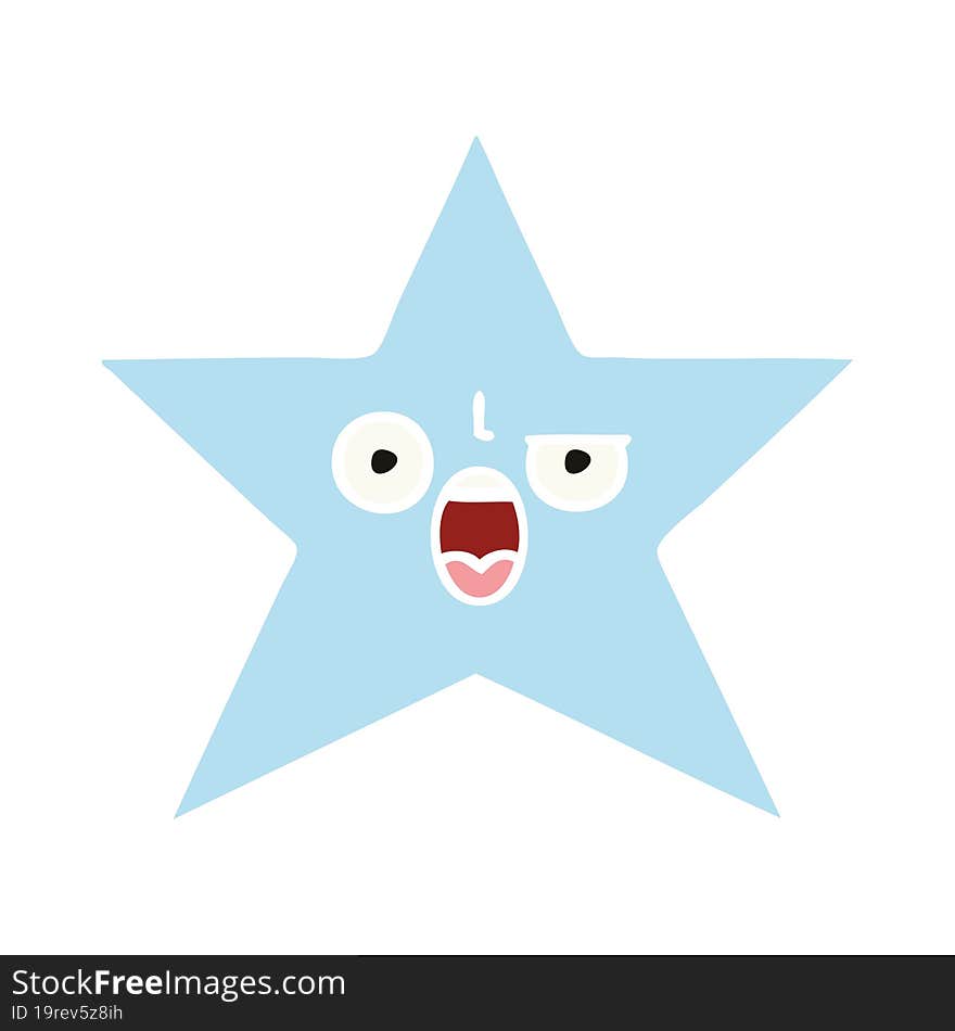 flat color retro cartoon of a star fish