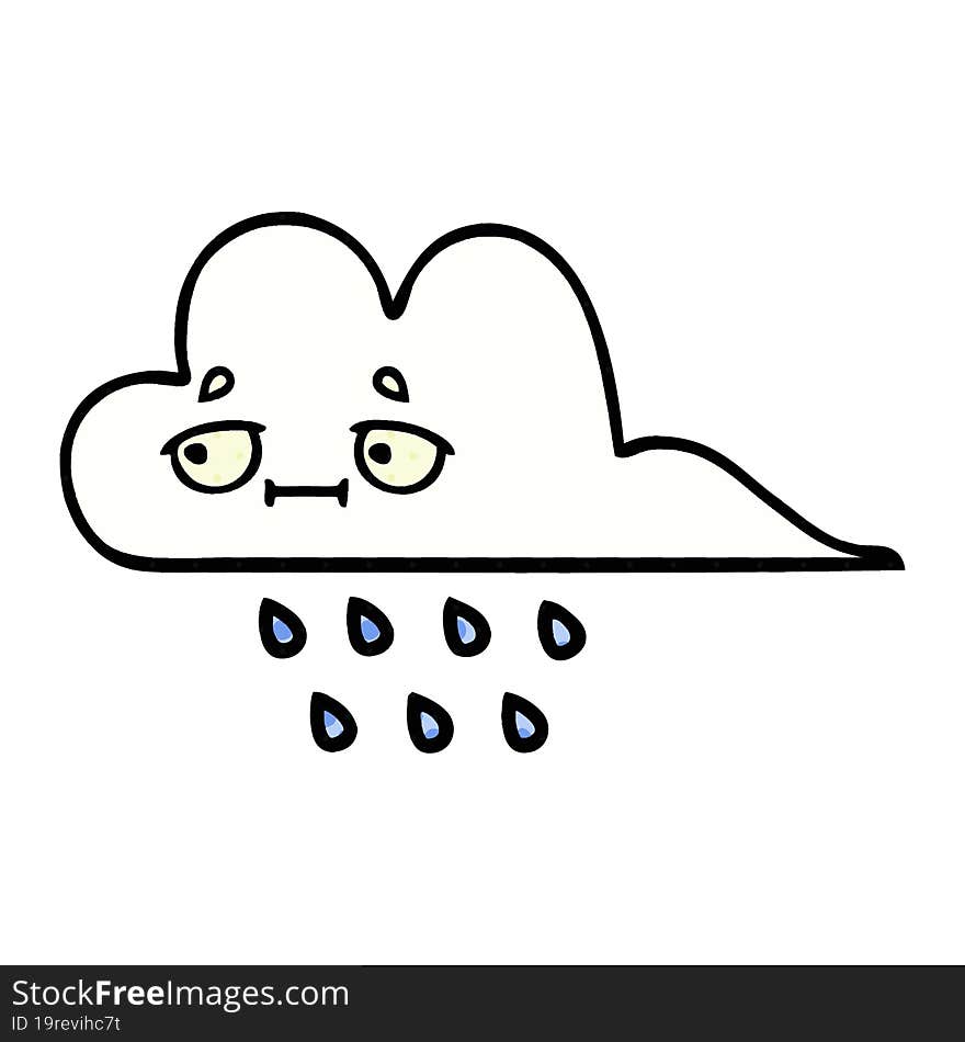 comic book style cartoon rain cloud