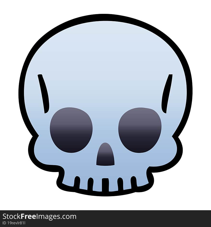 Quirky Gradient Shaded Cartoon Skull