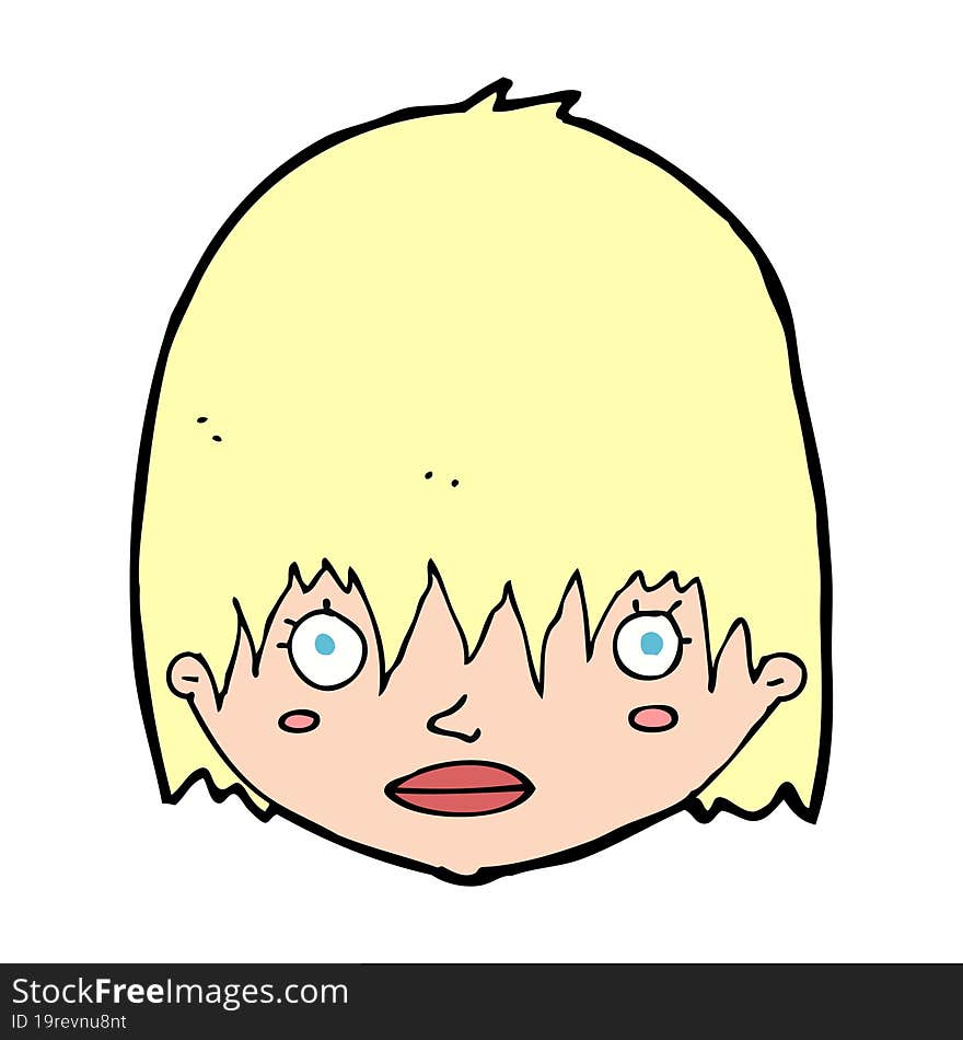 cartoon staring woman