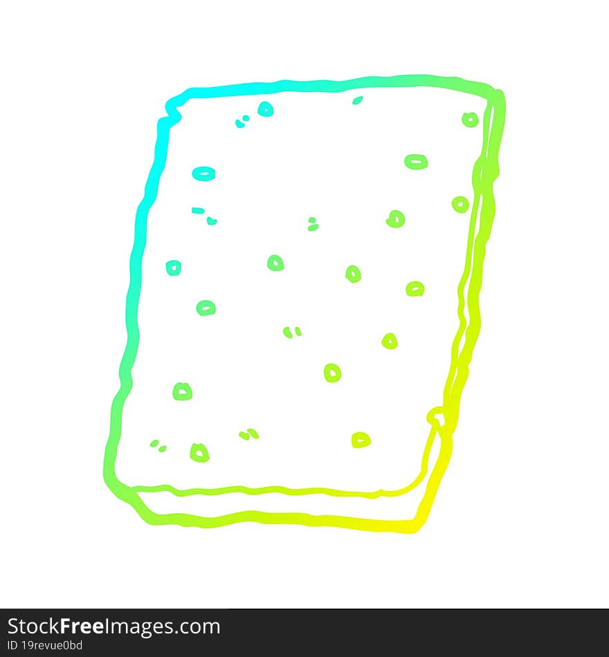 cold gradient line drawing cartoon biscuit