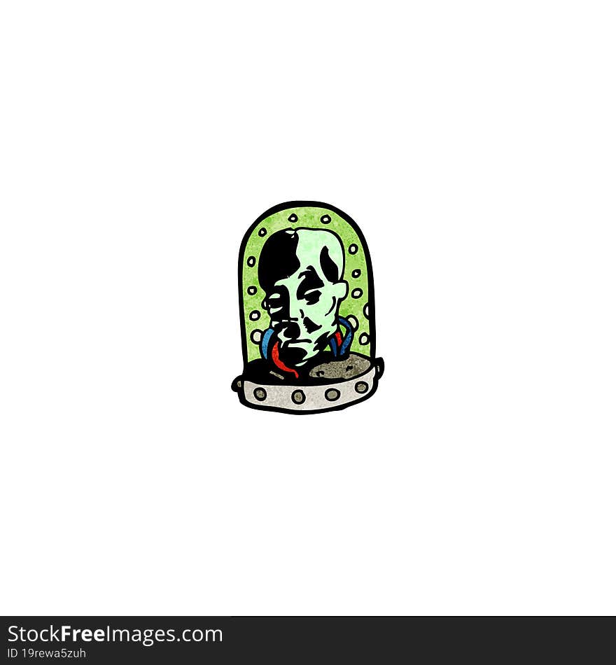 head in jar cartoon