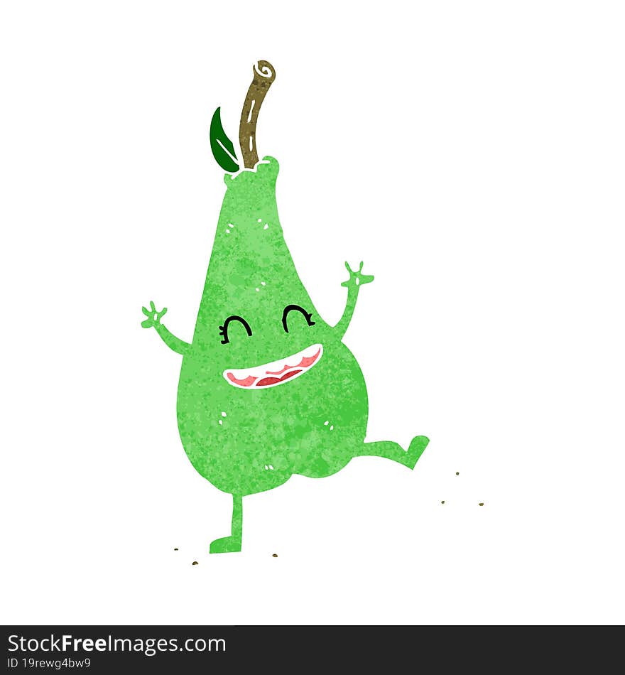 cartoon happy dancing pear