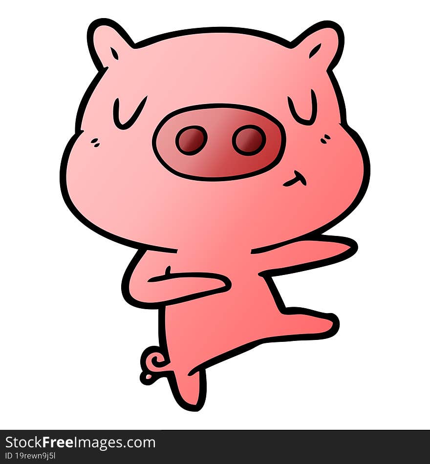 cartoon content pig dancing. cartoon content pig dancing