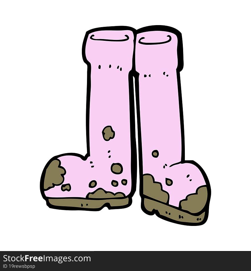 cartoon muddy boots