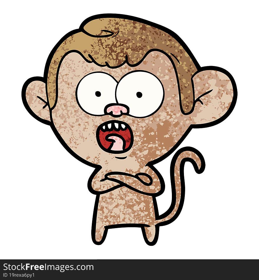 cartoon shocked monkey. cartoon shocked monkey