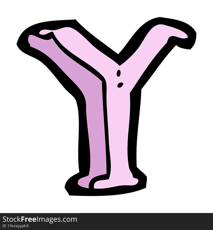 Cartoon Letter Y