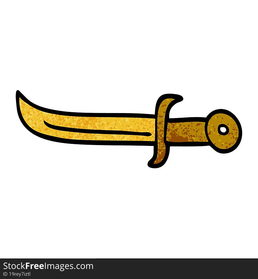 cartoon doodle golden dagger