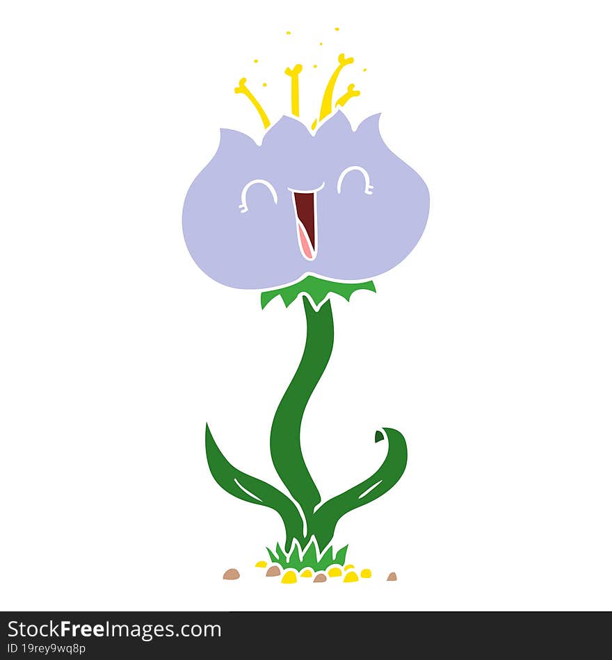 cute flat color style cartoon flower