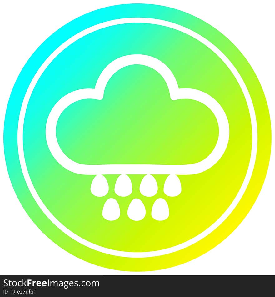 Rain Cloud Circular In Cold Gradient Spectrum