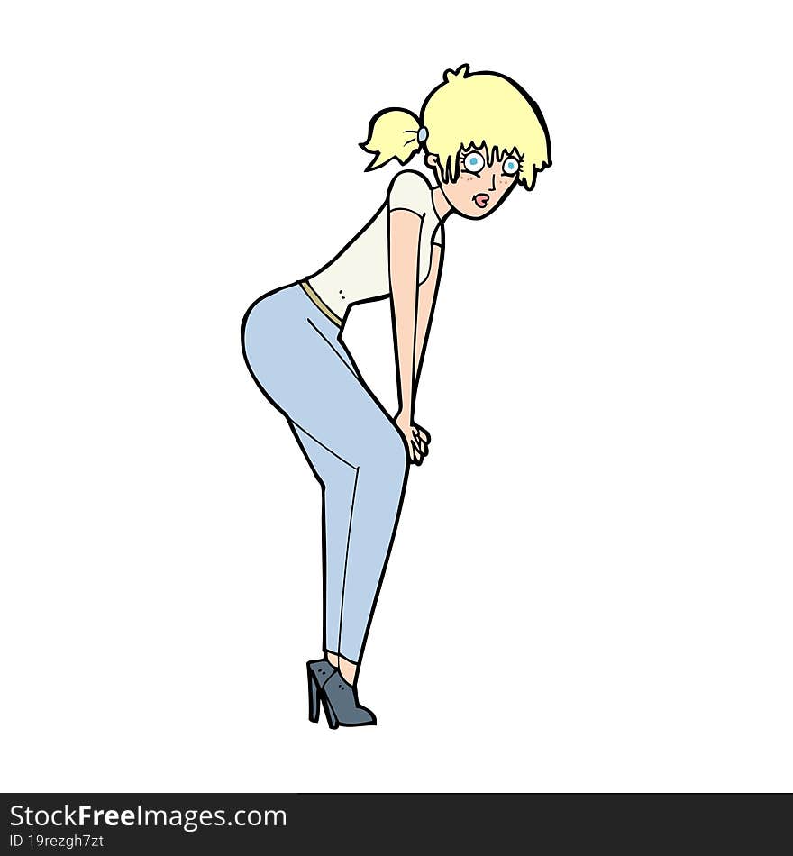 cartoon woman posing