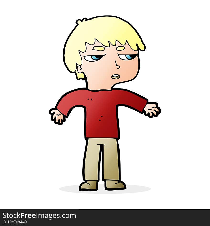 cartoon annoyed boy