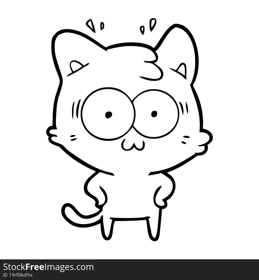 cartoon surprised cat. cartoon surprised cat