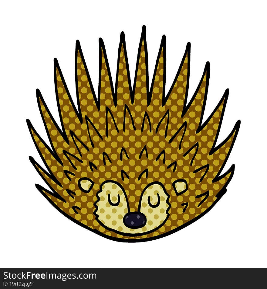 cartoon doodle spiky hedgehog