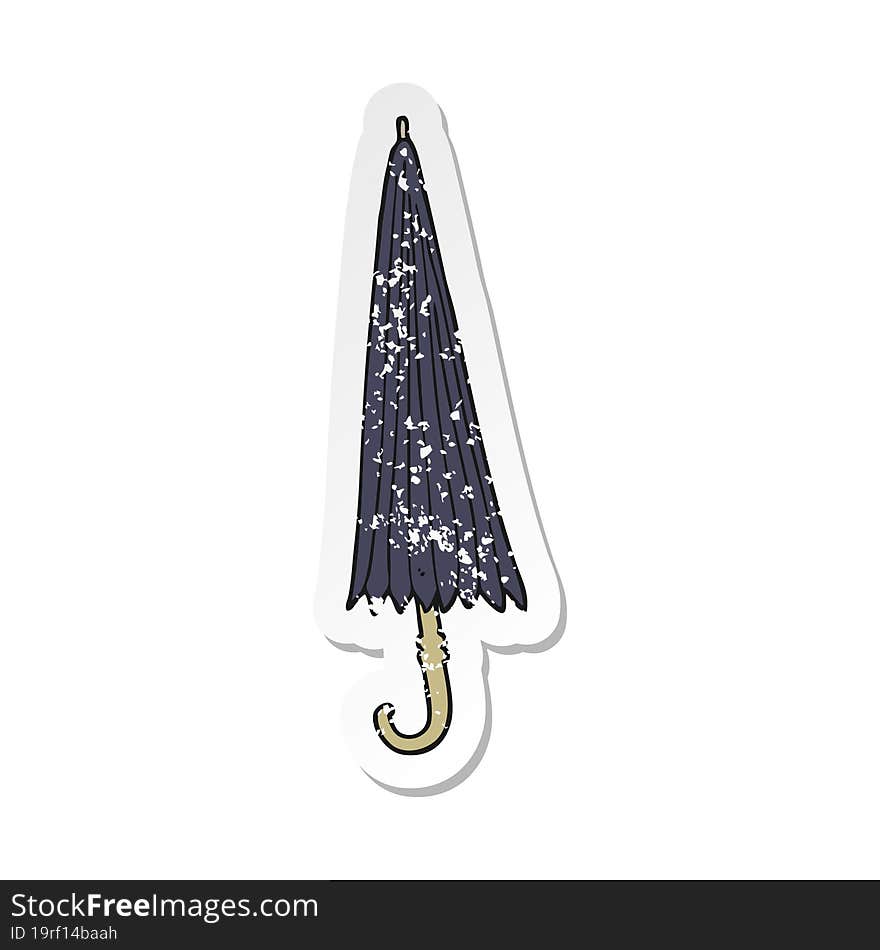 retro distressed sticker of a cartoon umbrella