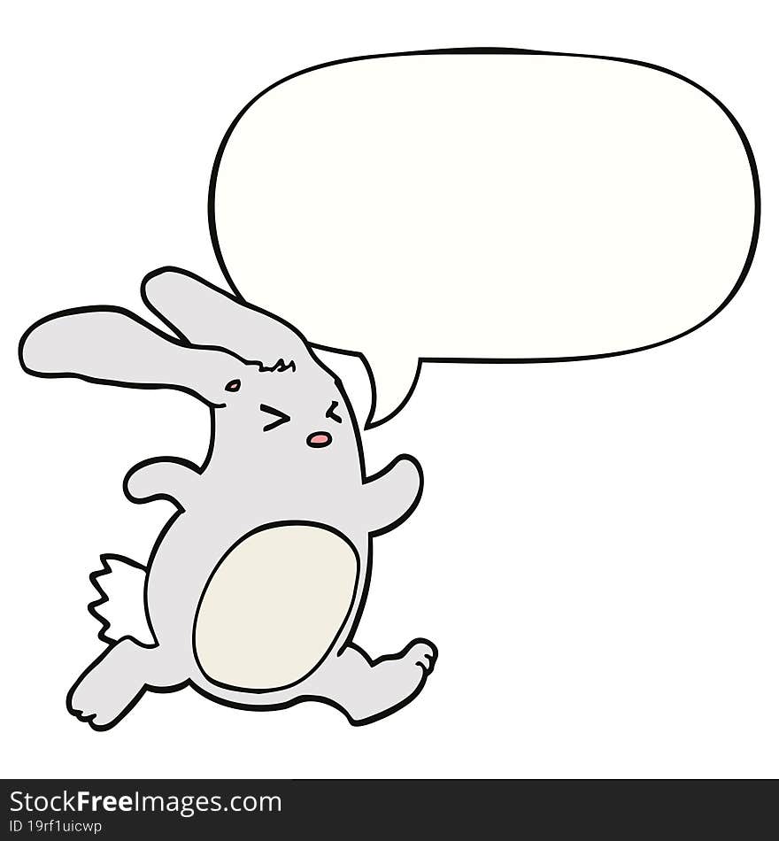 cartoon rabbit and speech bubble