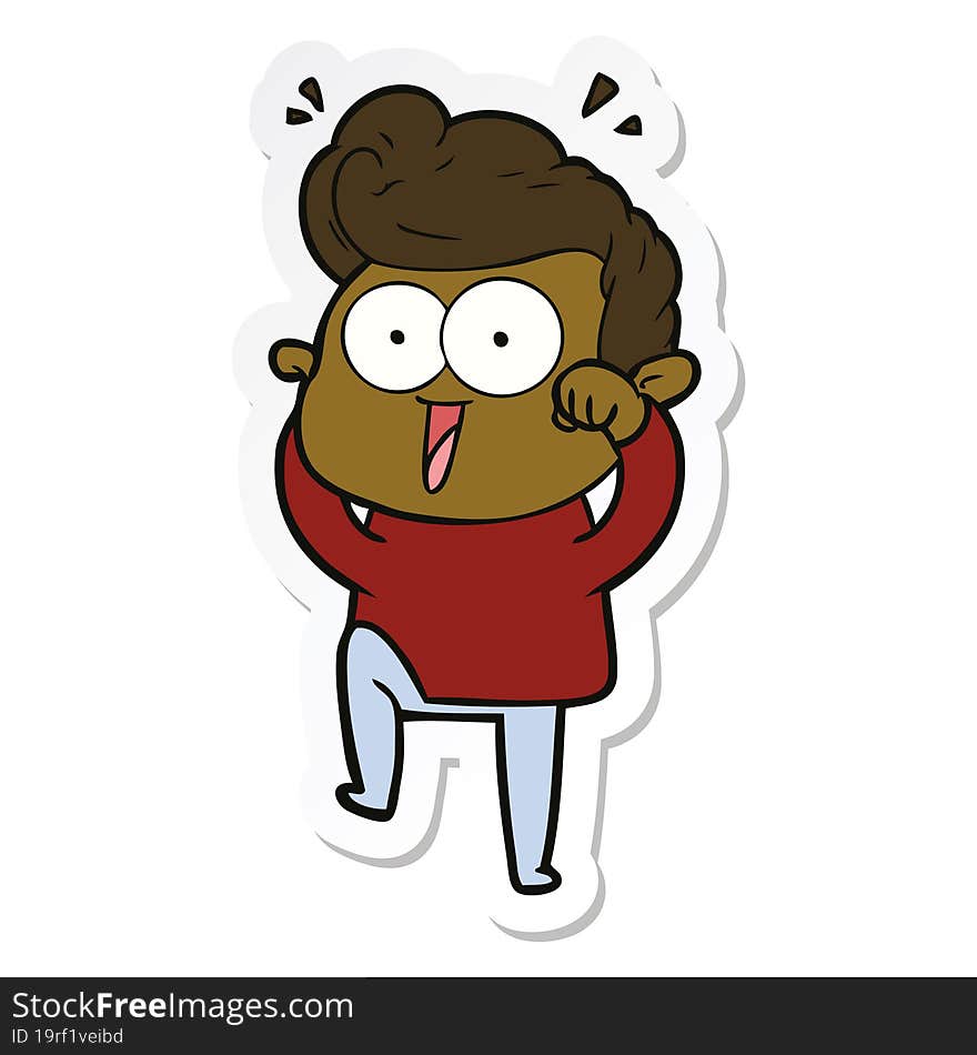 sticker of a cartoon man