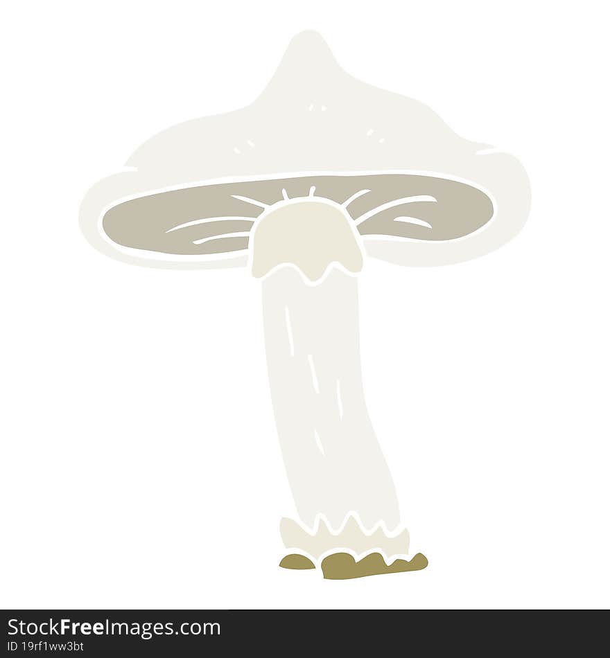 Flat Color Illustration Of A Cartoon Mushroom