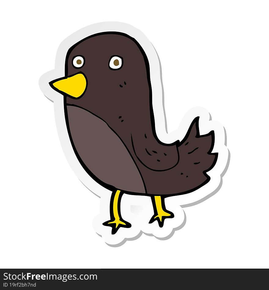 sticker of a cartoon bird