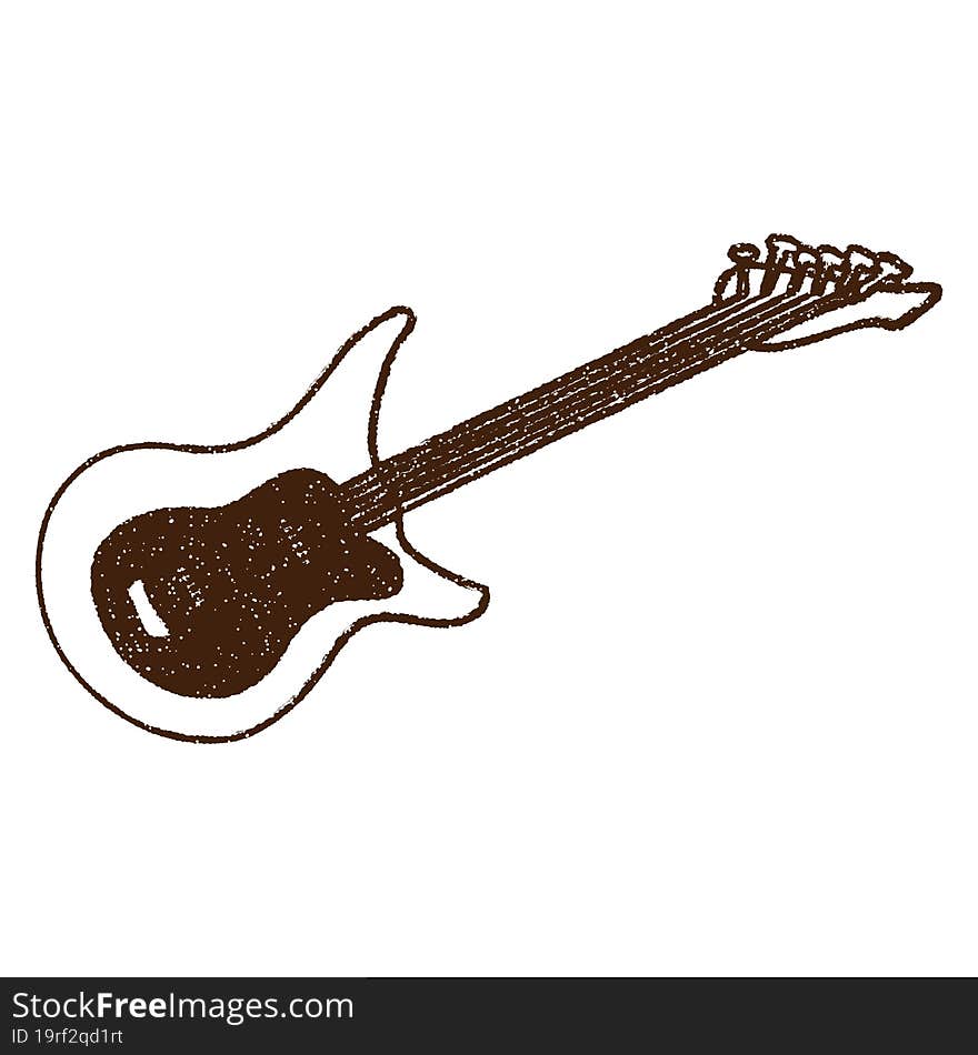 Electric Guitar Charcoal Drawing