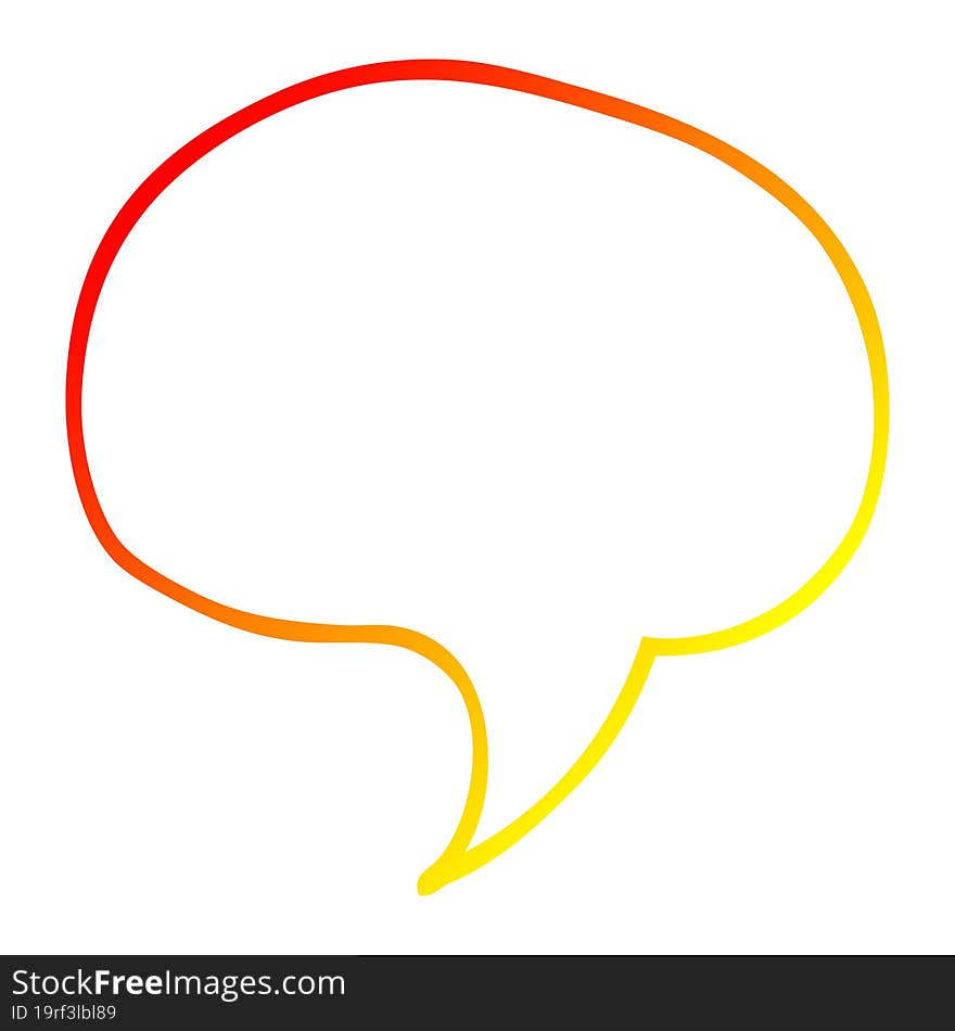 warm gradient line drawing cartoon speech bubble