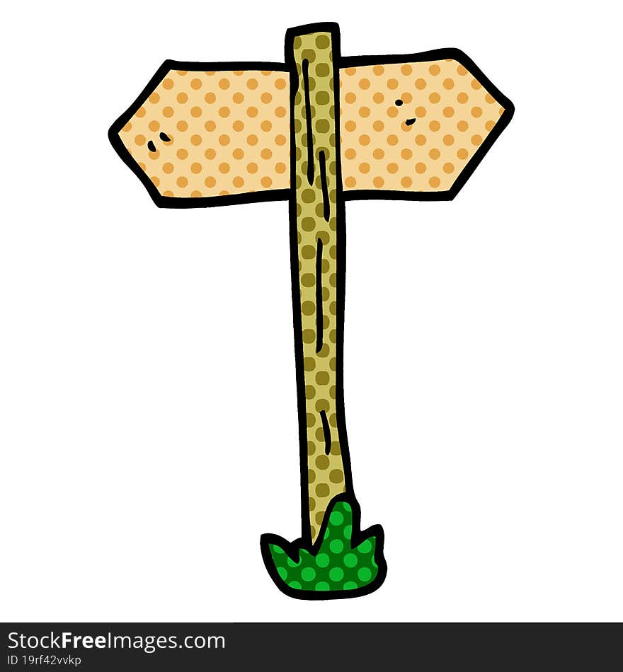 cartoon doodle sign posts