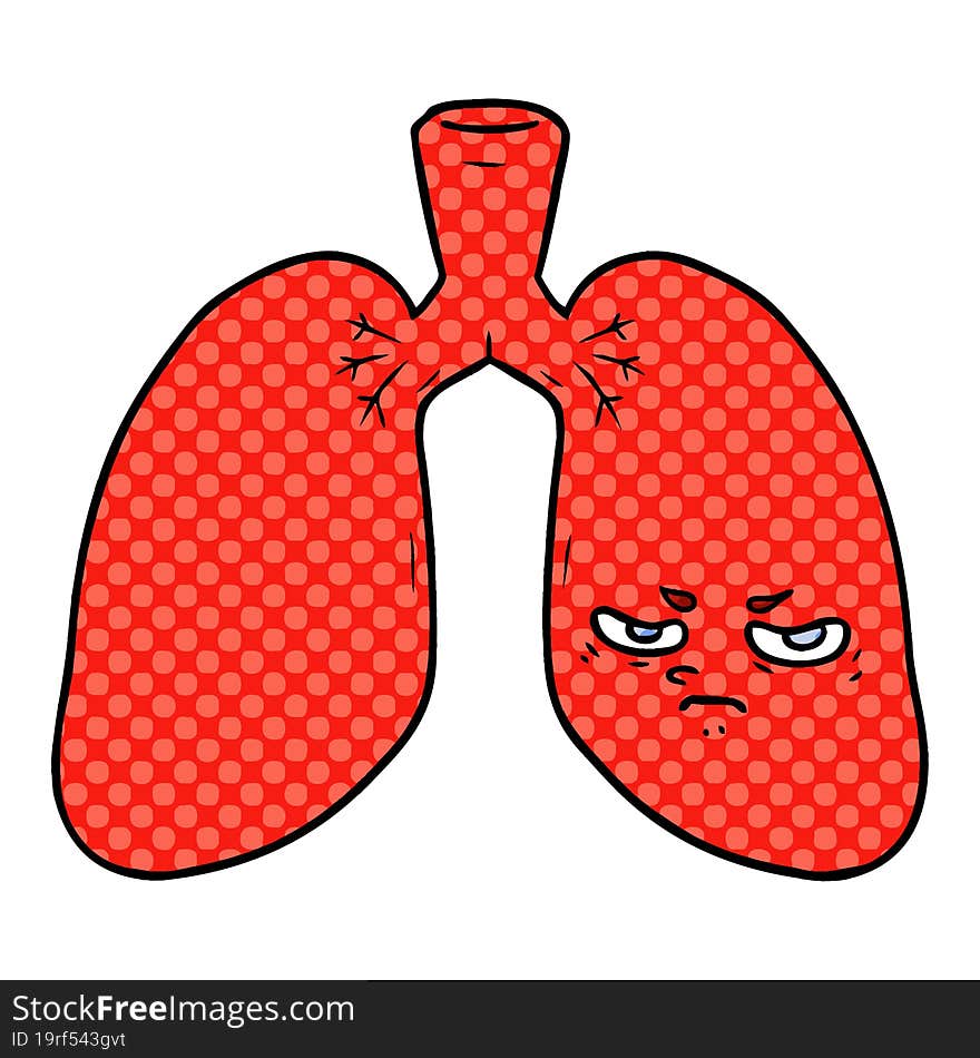 cartoon angry lungs. cartoon angry lungs