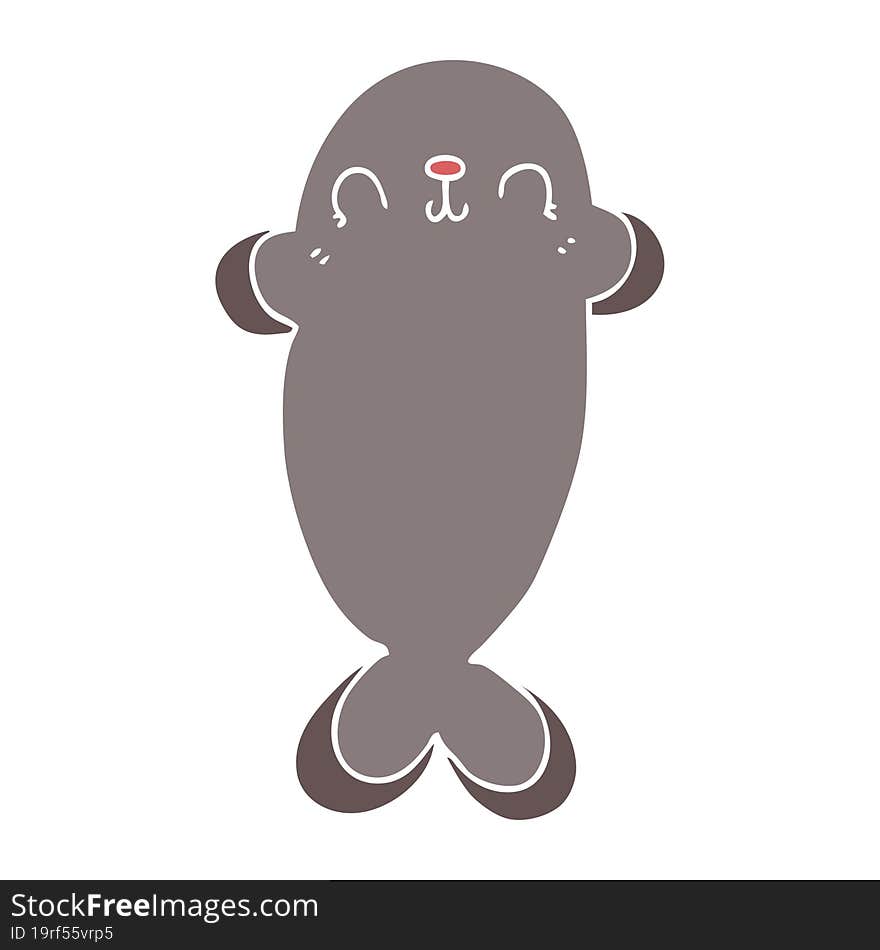 flat color style cartoon seal