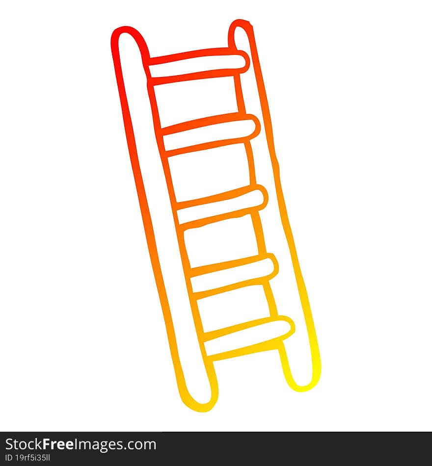 warm gradient line drawing cartoon ladder