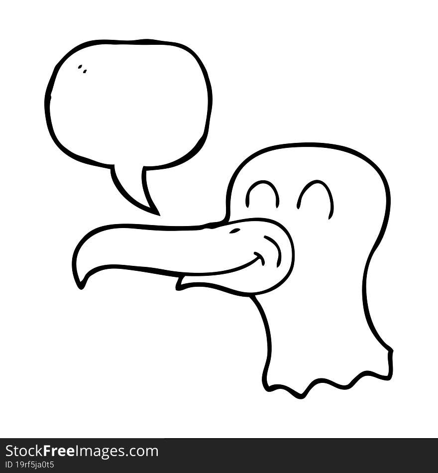 freehand drawn speech bubble cartoon seagull