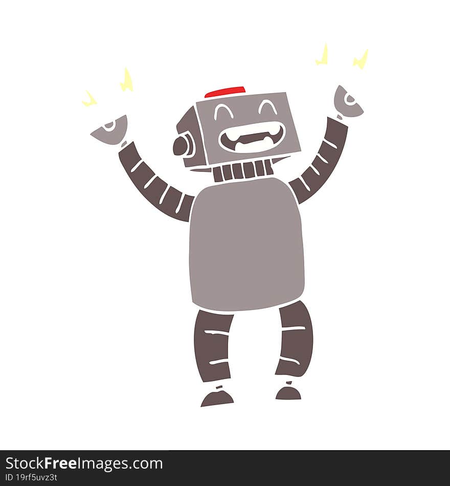 cartoon doodle happy robot