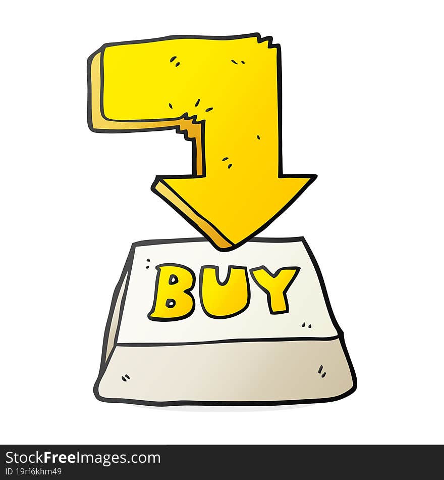 cartoon computer key buy symbol