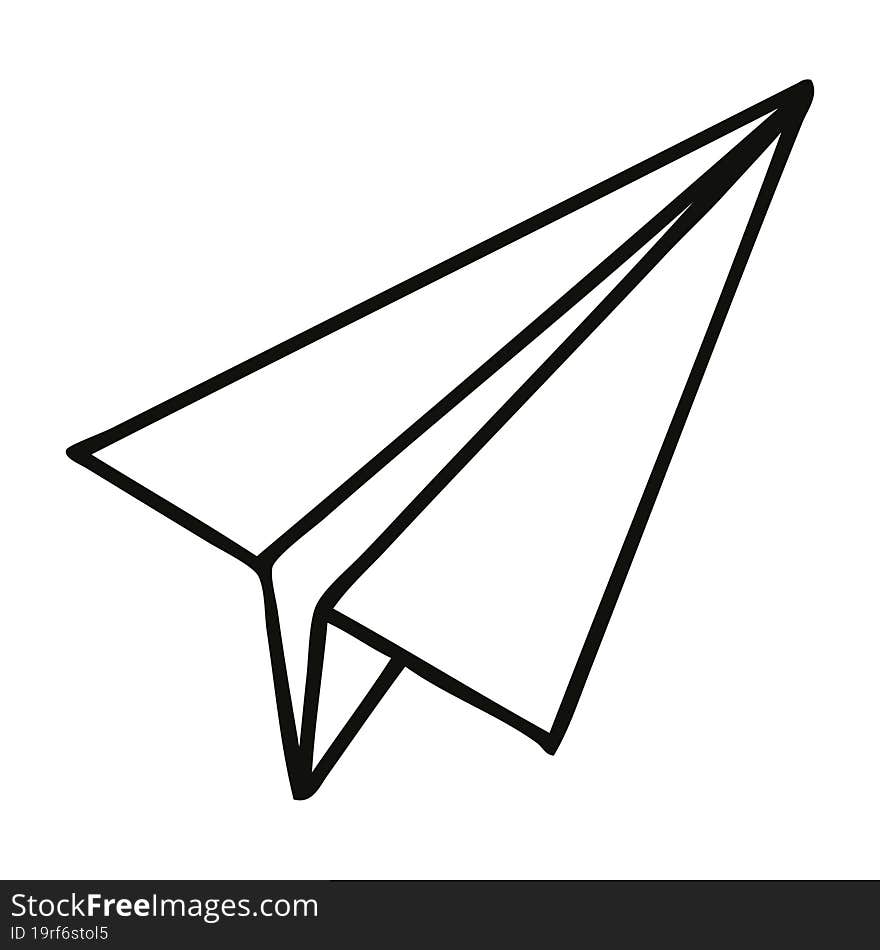 line drawing cartoon paper aeroplane