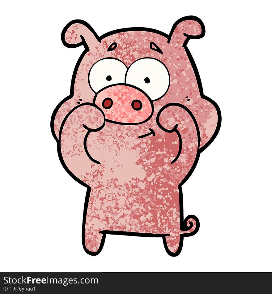 happy cartoon pig. happy cartoon pig