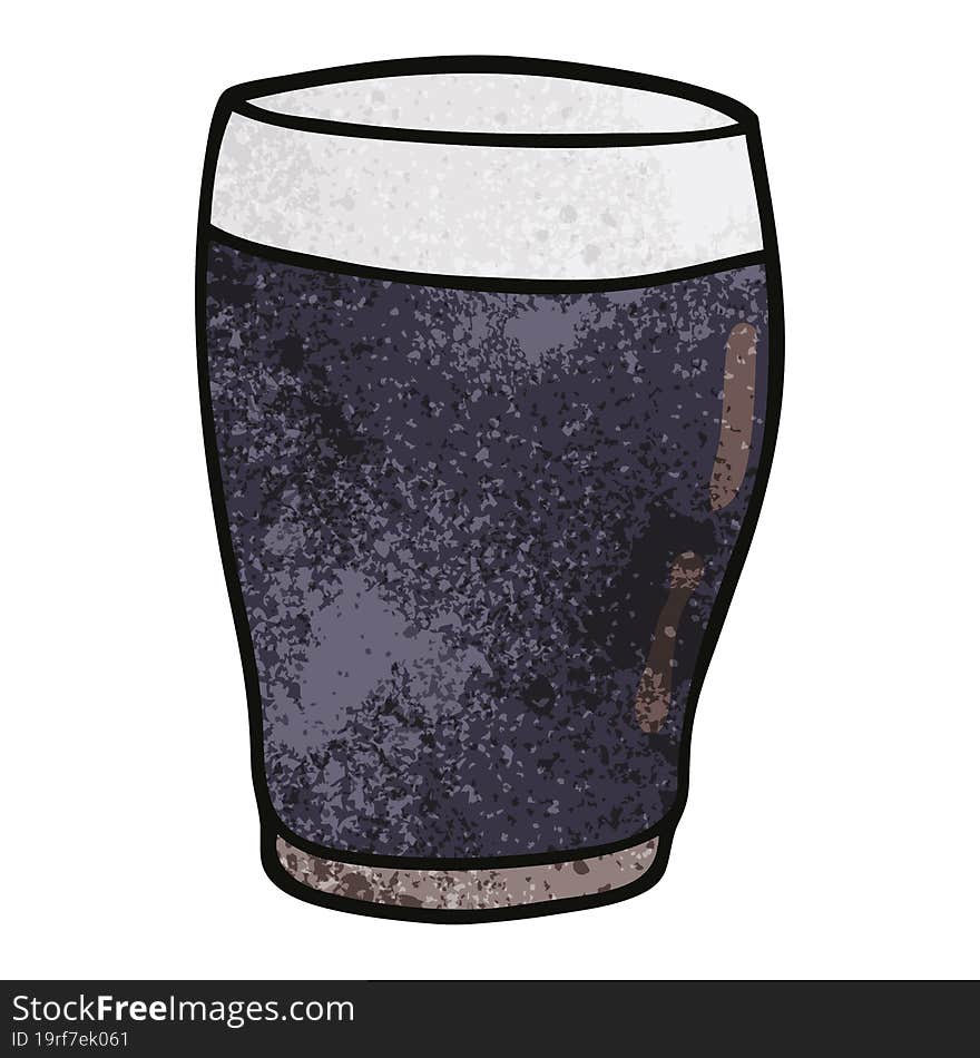 cartoon doodle pint of stout