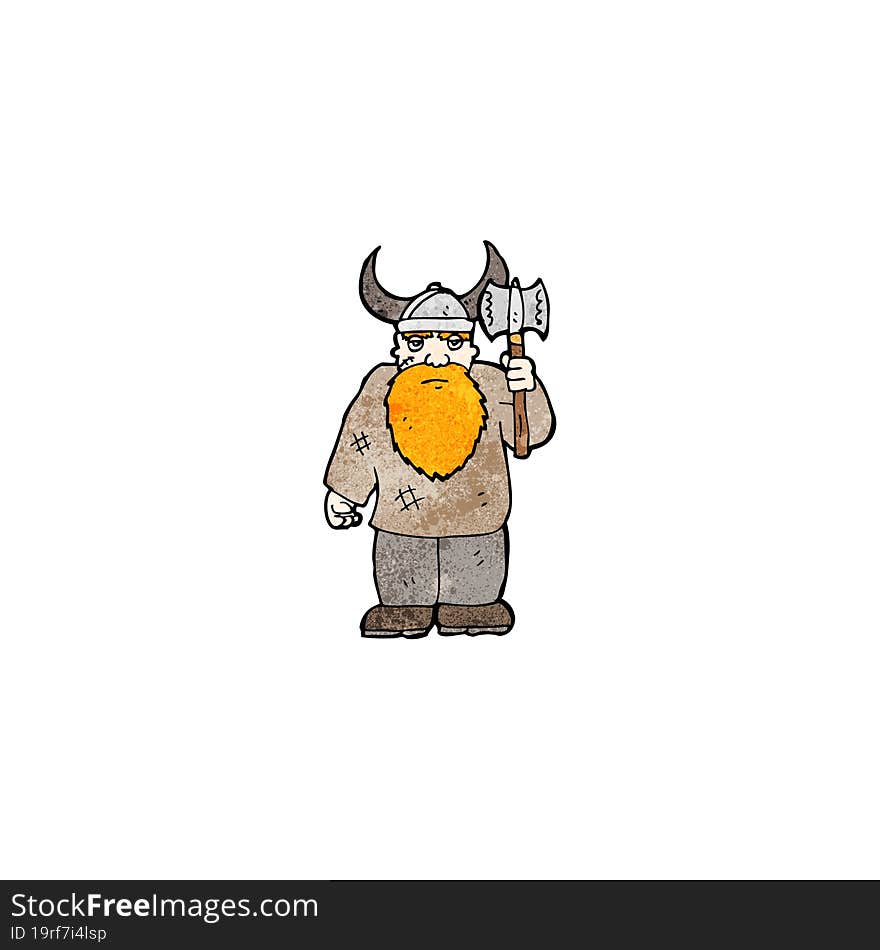 cartoon viking with axe