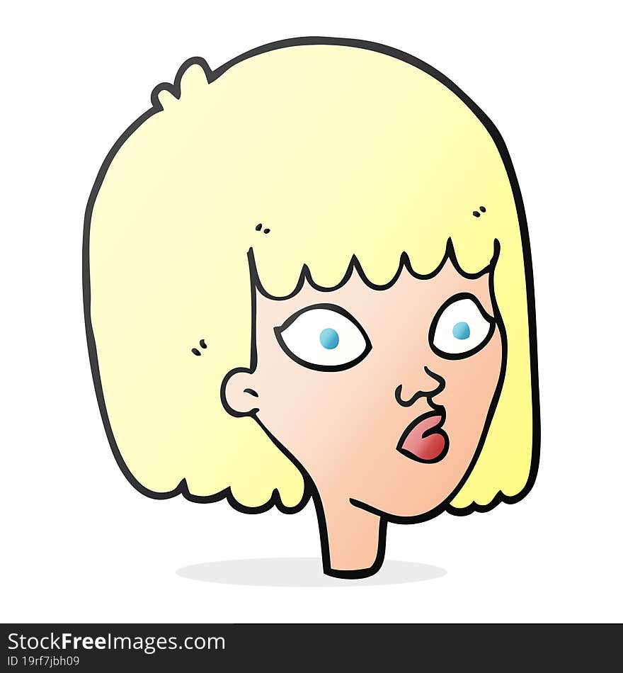 cartoon female face