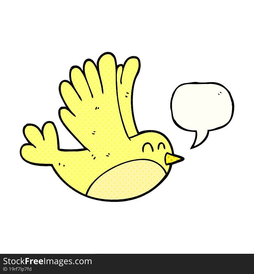 Comic Book Speech Bubble Cartoon Bird