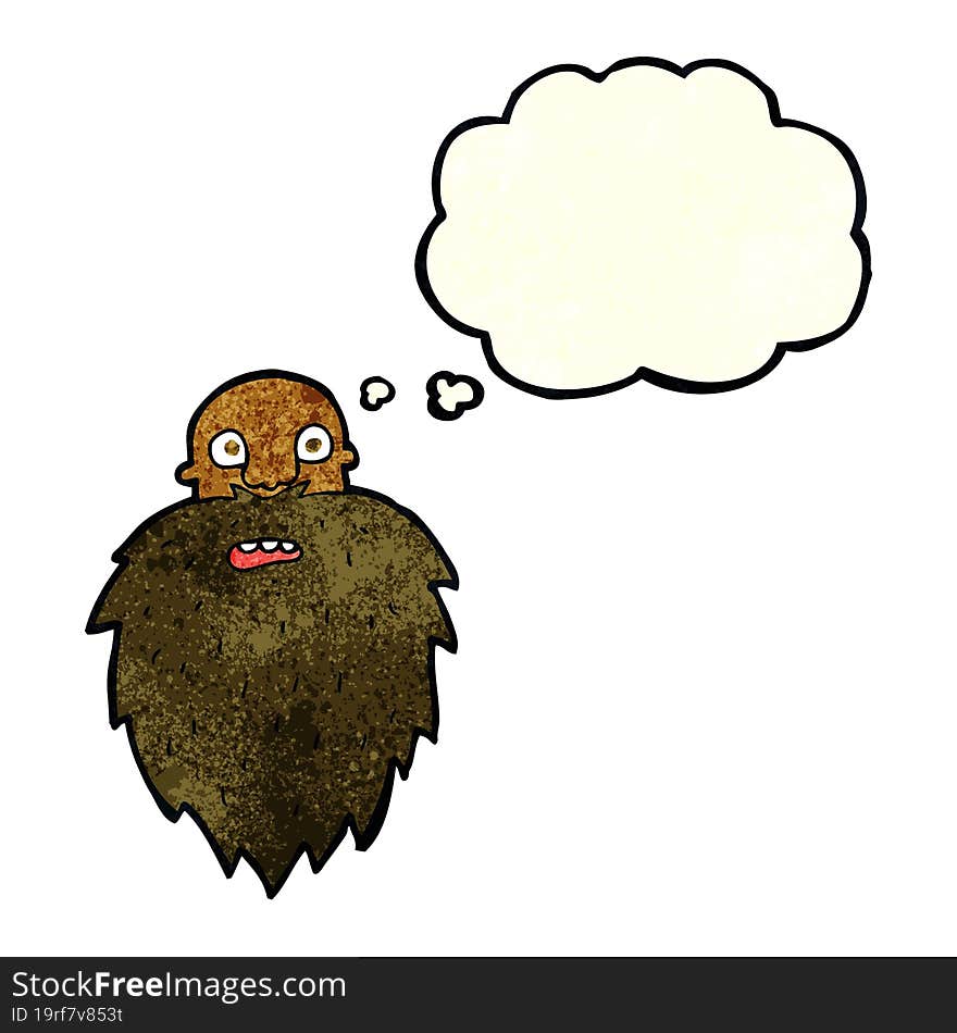 cartoon bearded man with thought bubble