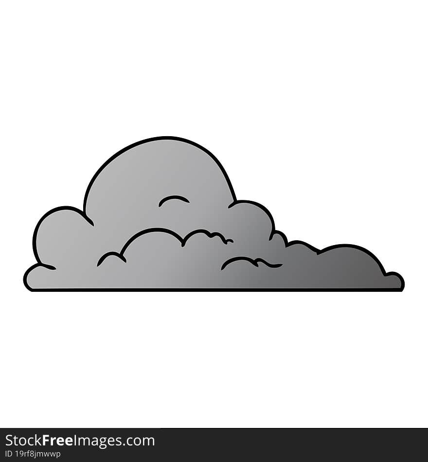 gradient cartoon doodle of white large clouds