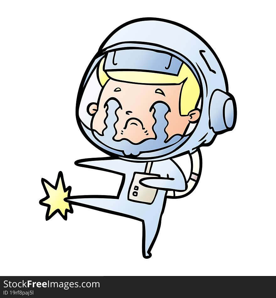 cartoon crying astronaut. cartoon crying astronaut