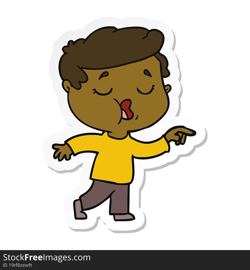 sticker of a cartoon man talking