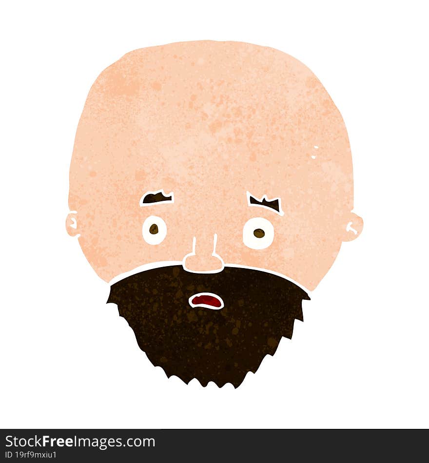 cartoon shocked man with beard