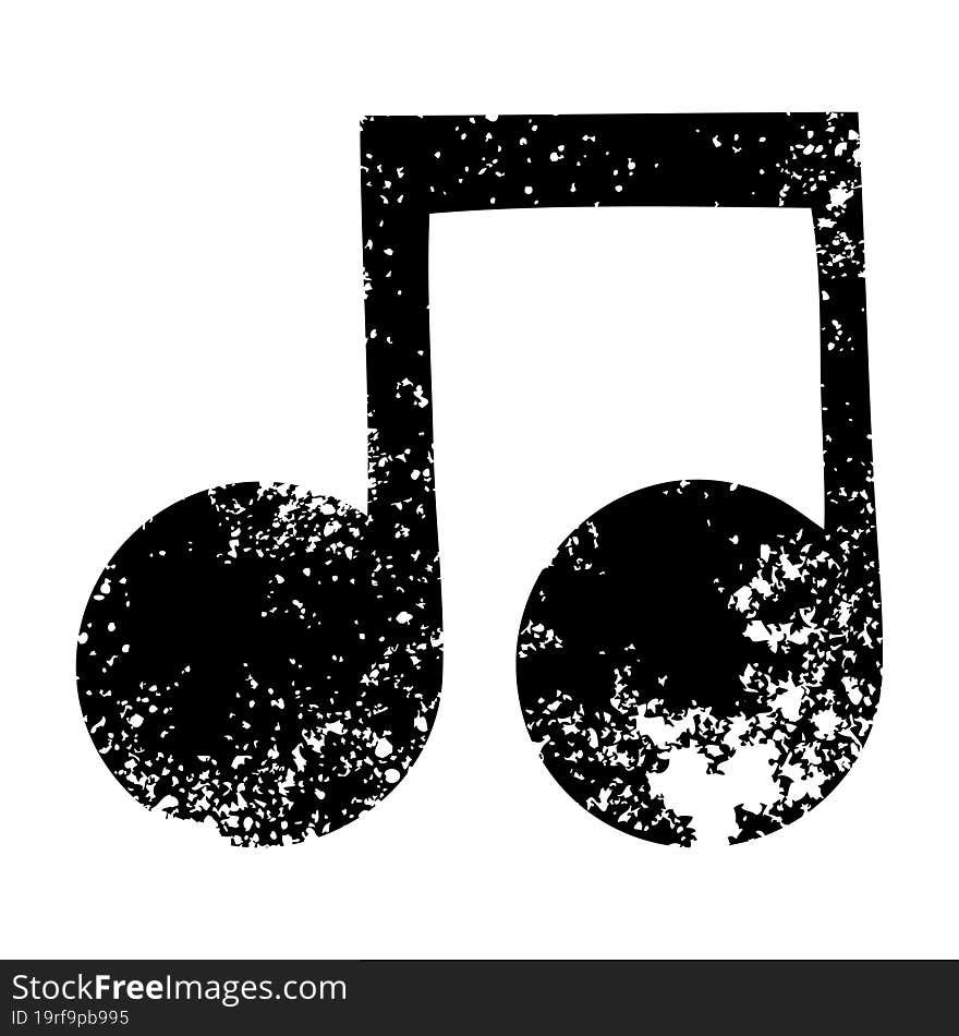 distressed symbol musical note