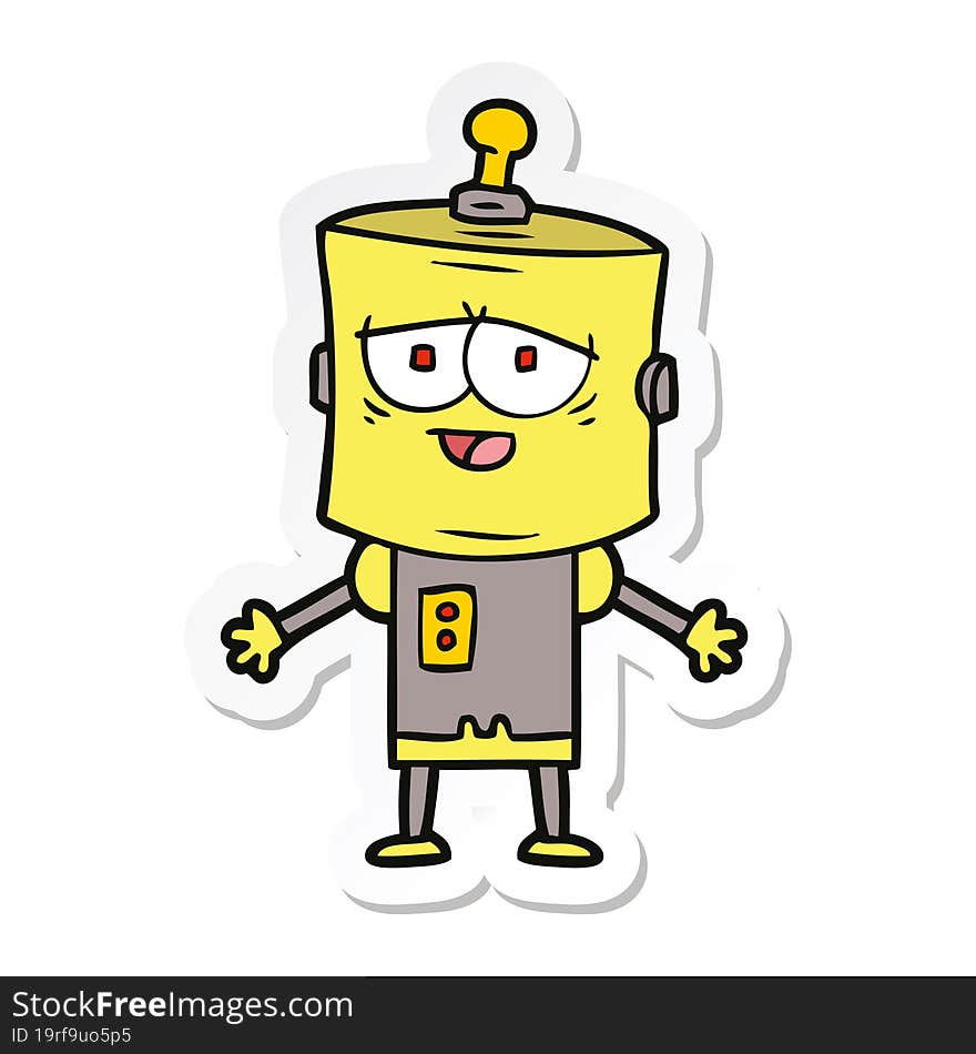 sticker of a cartoon robot