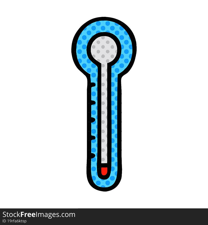 comic book style cartoon glass thermometer